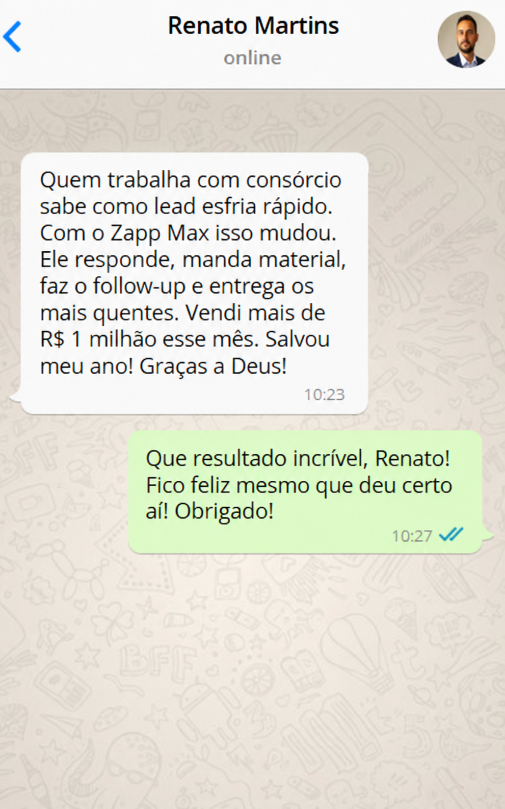 Depoimento no WhatsApp