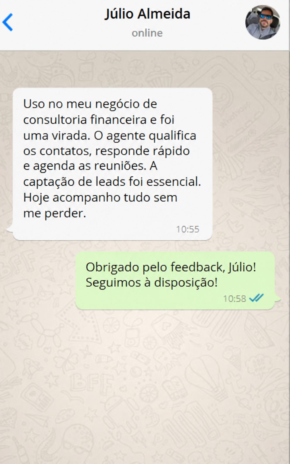 Depoimento no WhatsApp